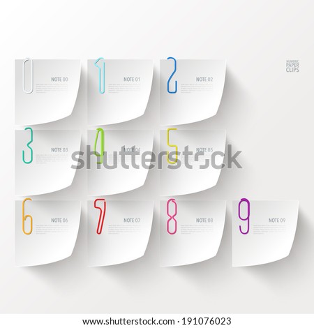 Vector Numeric Paper Clip Set