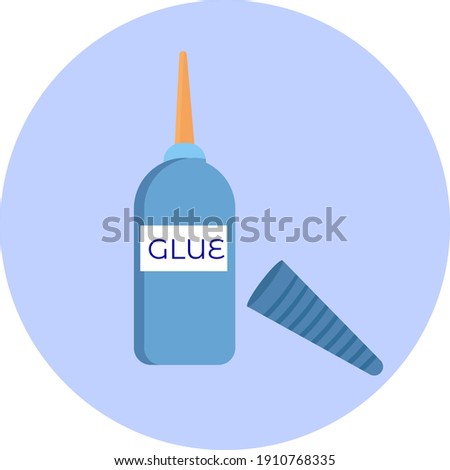 Glue in bottle, illustration, vector on a white background.