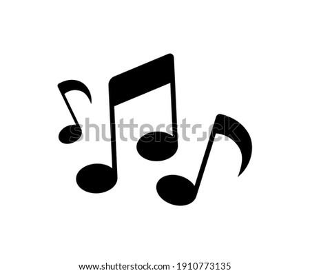 Vector illustration of musical notes on white background Royalty-Free Stock Photo #1910773135