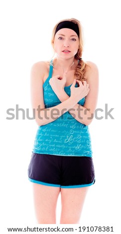 Young woman shivering