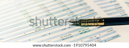 Financial budget statement, numbers for analysis invest stock. Accounting business plan concept. Selective focus