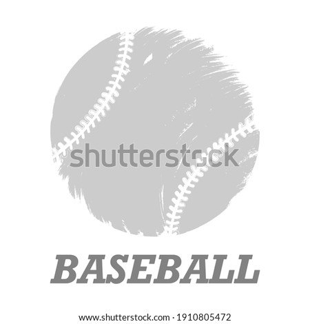 Baseball ball on white background. Simple flat style.Vector illustration.