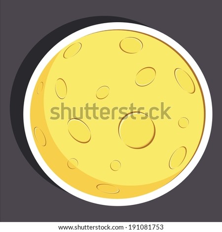 Vector illustration of a cartoon stickers of cosmic objects - moon