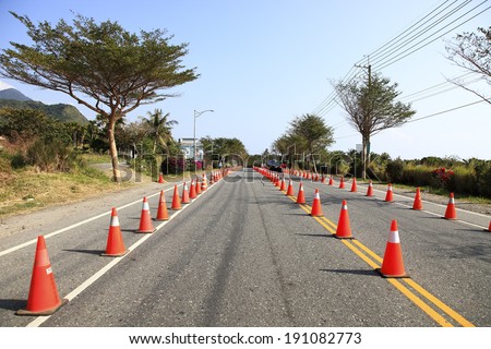 Traffic Cones on road