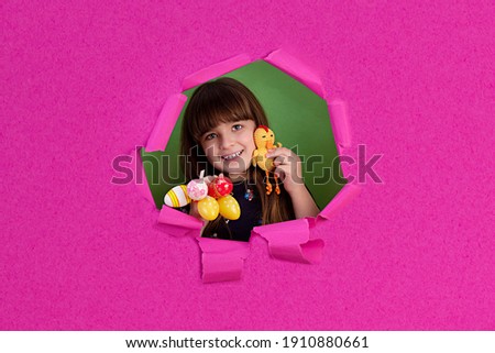 Child portrait  girl on Easter day