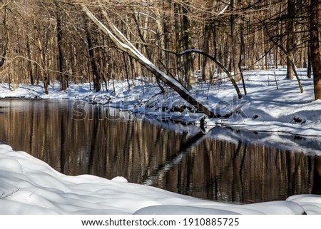 Winter background from  landscape near river