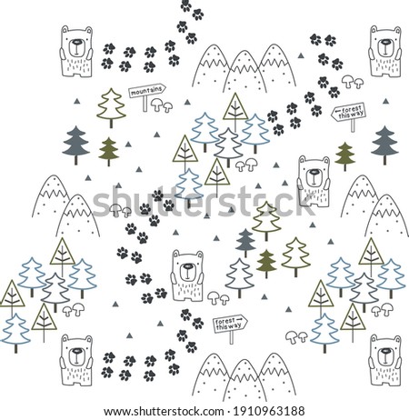 pattern with nature and camping themes for babies