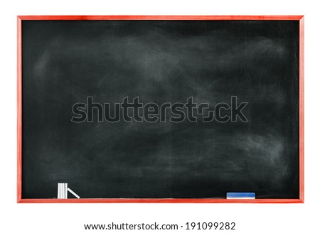 Textured Blackboard with Chalks and Eraser