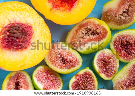Fruit on a plate peach and figs