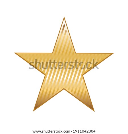 Shiny gold star. Reward. Illustration