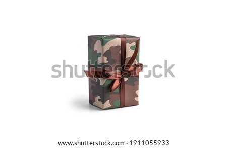  Camouflage gift box isolated. . High quality photo