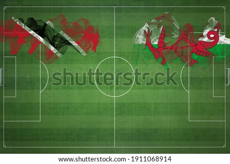 Trinidad and Tobago vs Wales Soccer Match, football game, Competition concept, Copy space