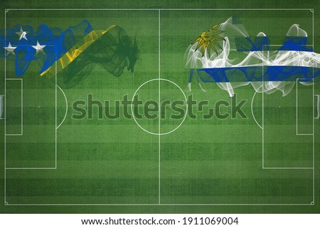 Solomon Islands vs Uruguay Soccer Match, football game, Competition concept, Copy space