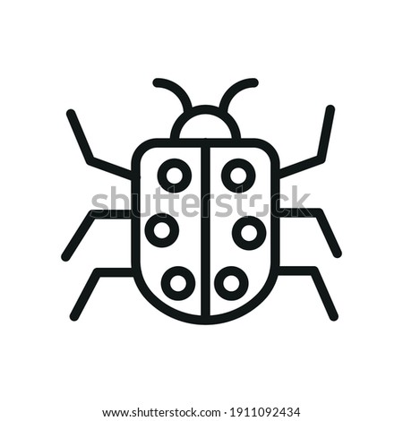 Outline Bug Line Icons Isolated On A White Background. Box Icons Sign