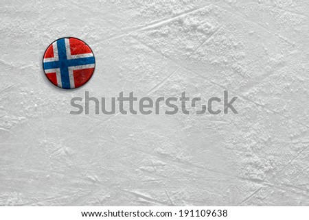 Washer with the image of the Norwegian flag on a hockey rink