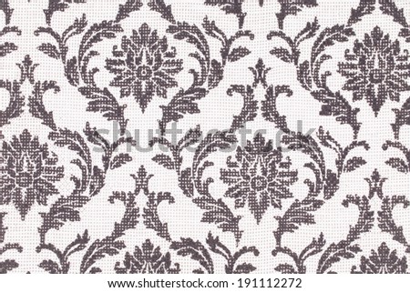 A fashionable modern black white floral wallpaper.