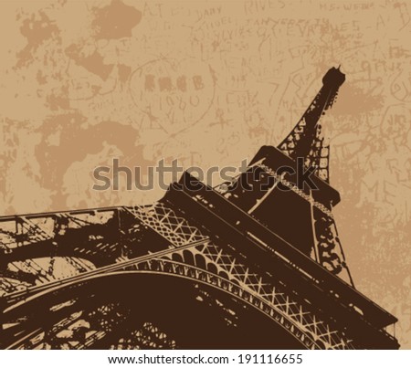 Vintage Eiffel tower vector card
