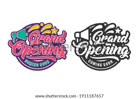 Grand Opening coming soon vector design set