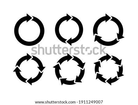 Recycle icon set vector. Rotate circle symbol vector illustration