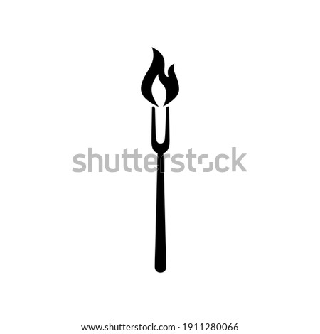 BBQ symbol Barbecue Fork and Fire Logo
