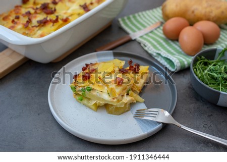 Spanish potato omelet called tortilla de patatas