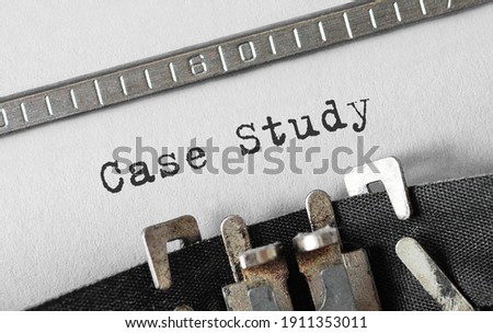 Text Case Study typed on retro typewriter