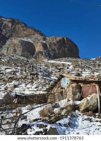High-mountainous village El'Tyubyu in the Chegem gorge. Kabardino-Balkaria