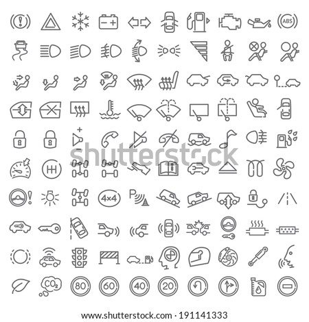 100 vector line icons set for web design and user interface Royalty-Free Stock Photo #191141333