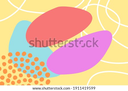 Vector trendy background with copy space. Abstract shapes, lines and textures.