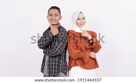 asian couple romantic style isolated white background