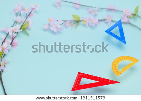 Cherry blossoms and three different rulers