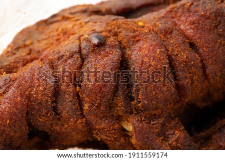 Whole air-dried duck on pure white background