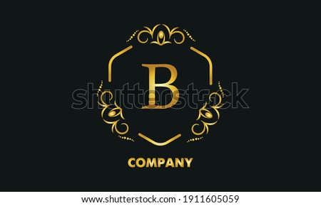 Stylish emblem. Elegant exquisite logo with the letter B, a sign for a restaurant, jewelry, boutiques, hotels, business.