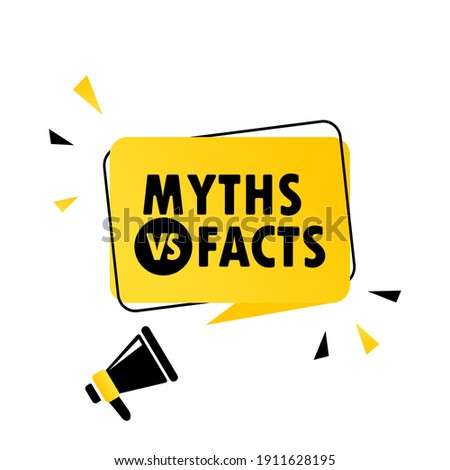 Megaphone with Myths vs facts speech bubble banner. Loudspeaker. Can be used for business, marketing and advertising. Vector EPS 10. Isolated on white background Royalty-Free Stock Photo #1911628195