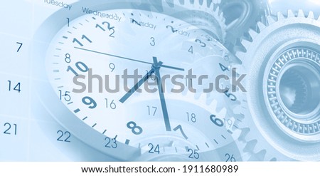 Clock face and calendar composite Royalty-Free Stock Photo #1911680989