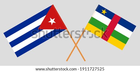 Crossed flags of Cuba and Central African Republic