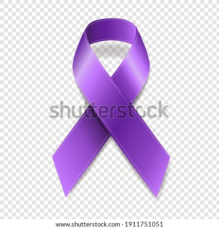 World Cancer Day With Realistic Violet Ribbon Transparent background With Gradient Mesh, Vector Illustration