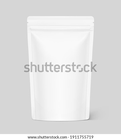 Pouch bag mockup. Vector illustration. Front view. Can be use for template your design, presentation, promo, ad. EPS10.	 Royalty-Free Stock Photo #1911755719