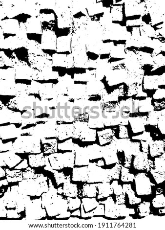 Distressed background in black and white texture with dots, spots, scratches, and lines. Abstract vector illustration.