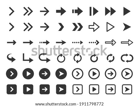 Vector icon material for various arrows. Royalty-Free Stock Photo #1911798772