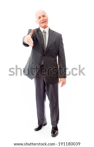 Businessman offering hand for handshake