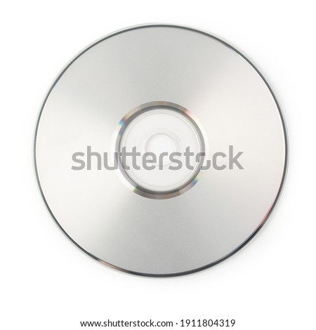 Realistic white cd template isolated on white background with clipping path. Royalty-Free Stock Photo #1911804319