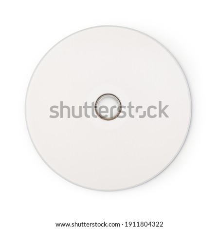 Realistic white cd template isolated on white background with clipping path. Royalty-Free Stock Photo #1911804322