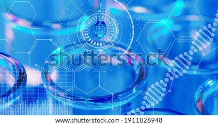 Biochemistry Research Technology Concept - slow motion of science or medical lab research test tube in the laboratory Royalty-Free Stock Photo #1911826948