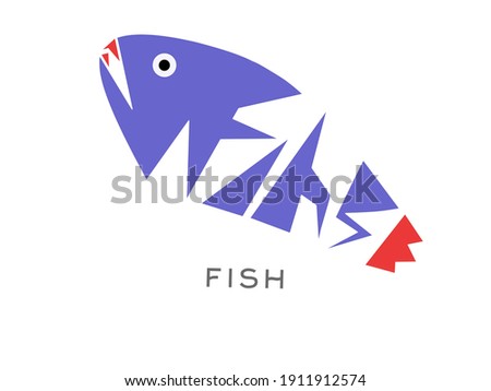 Typography of fish as logo or template, vector illustration.