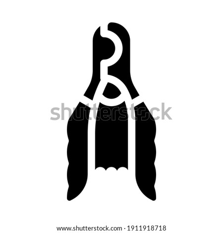 claw trimming scissors glyph icon vector. claw trimming scissors sign. isolated contour symbol black illustration