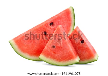 Watermelon slices isolated on a white background. Royalty-Free Stock Photo #1911961078