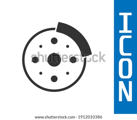 Grey Bicycle brake disc icon isolated on white background.  Vector