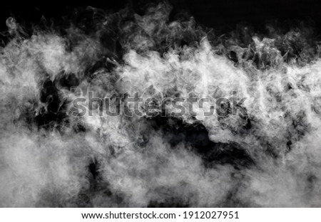 White smoke on a black background. 