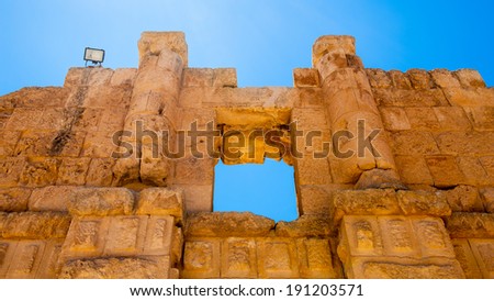 Zeus temple of the Ancient Roman city of Gerasa, modern Jerash, Jordan